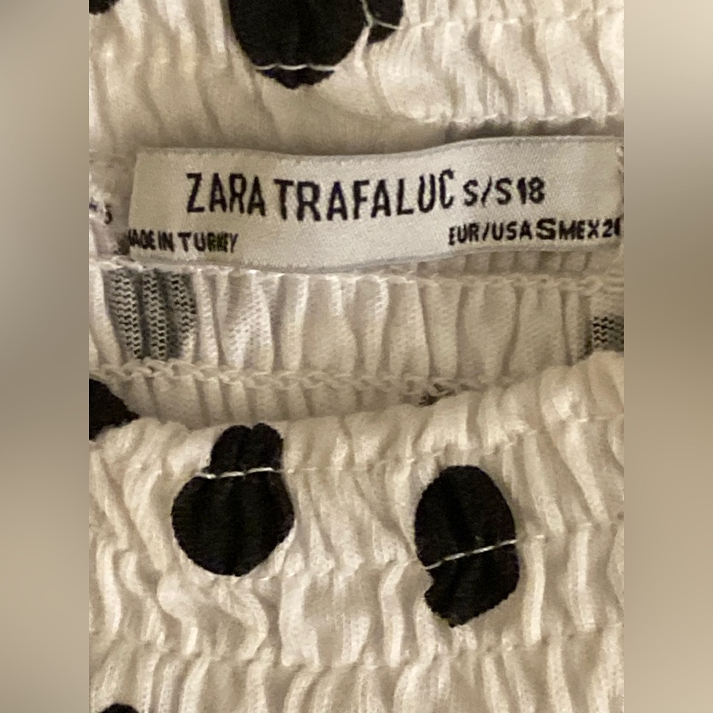 Zara trafaluc 100% cotton sleeveless polka dots inched top small - Picture 3 of 3